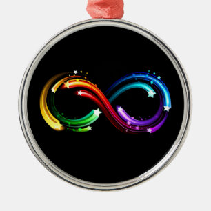 Infinity symbol of rainbow comets metal tree decoration