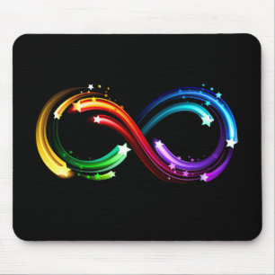 Infinity symbol of rainbow comets mouse pad