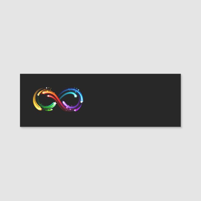 Infinity symbol of rainbow comets name tag (Front)