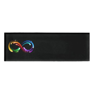 Infinity symbol of rainbow comets name tag