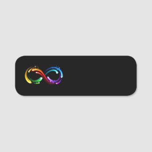 Infinity symbol of rainbow comets name tag