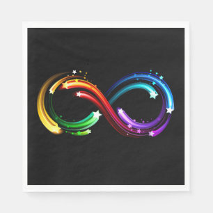 Infinity symbol of rainbow comets napkin