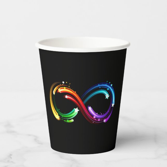 Infinity symbol of rainbow comets paper cups (Front)
