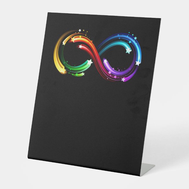 Infinity symbol of rainbow comets pedestal sign (Front)