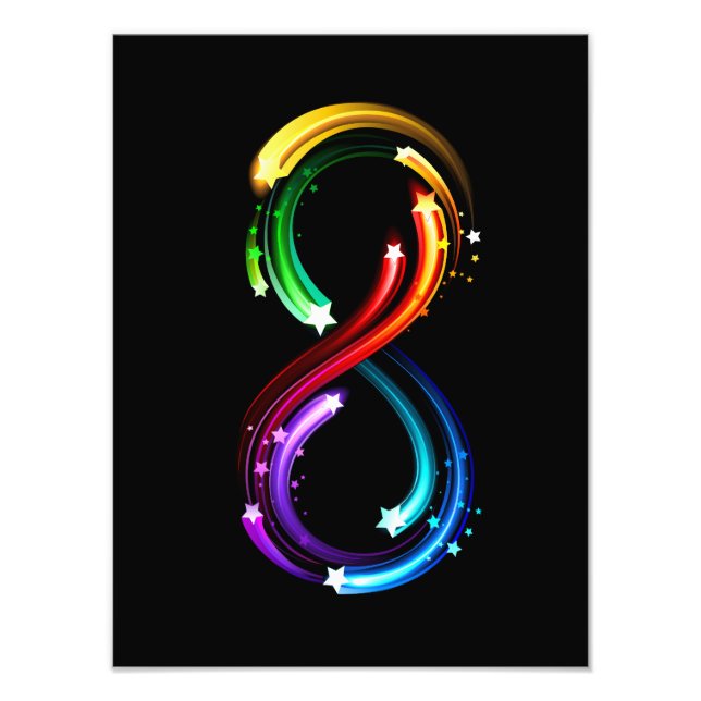 Infinity symbol of rainbow comets photo print (Front)