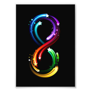 Infinity symbol of rainbow comets photo print