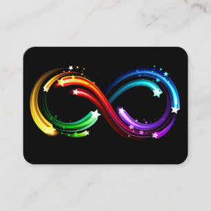 Infinity symbol of rainbow comets place card
