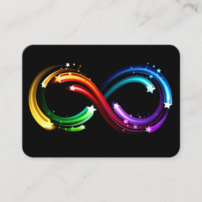 Infinity symbol of rainbow comets place card (Front)