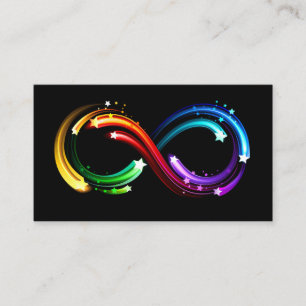 Infinity symbol of rainbow comets place card