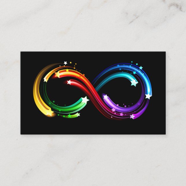 Infinity symbol of rainbow comets place card (Front)