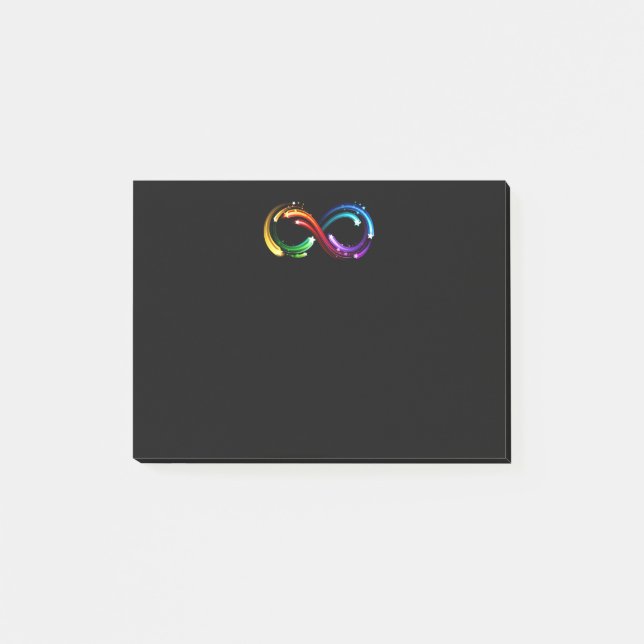 Infinity symbol of rainbow comets post-it notes (Front)