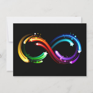 Infinity symbol of rainbow comets save the date