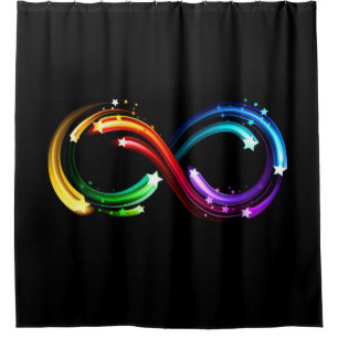 Infinity symbol of rainbow comets shower curtain
