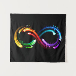 Infinity symbol of rainbow comets tapestry