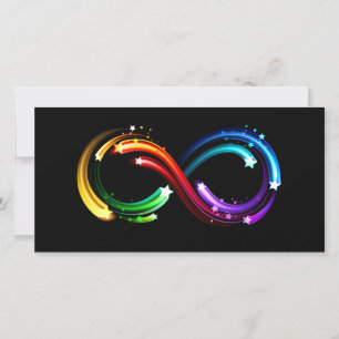 Infinity symbol of rainbow comets thank you card