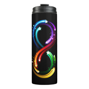 Infinity symbol of rainbow comets thermal tumbler