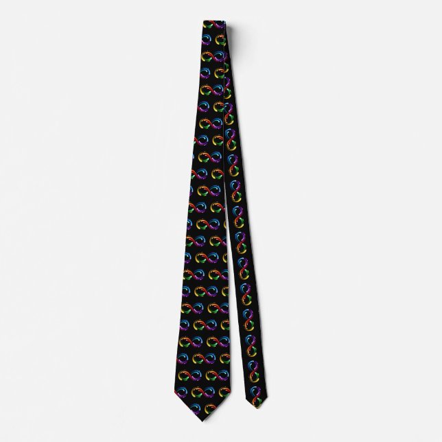 Infinity symbol of rainbow comets tie (Front)