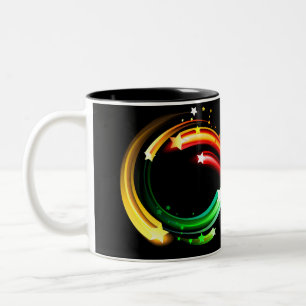 Infinity symbol of rainbow comets Two-Tone coffee mug