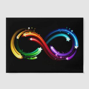 Infinity symbol of rainbow comets vellum invitations
