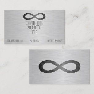Infinity Symbol On Faux Metal Texture by STaylor Business Card