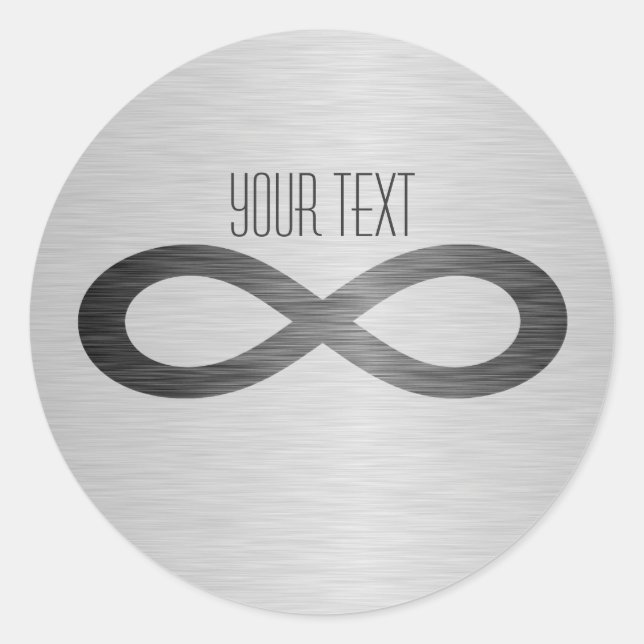 Infinity Symbol On Faux Metal Texture by STaylor Classic Round Sticker (Front)