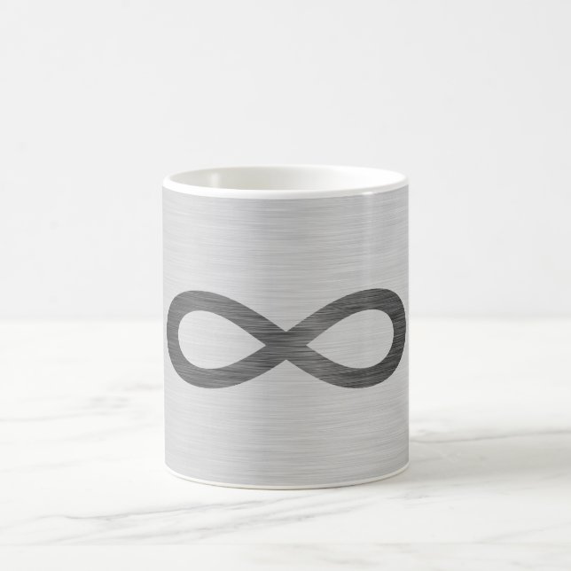 Infinity Symbol On Faux Metal Texture by STaylor Coffee Mug (Center)