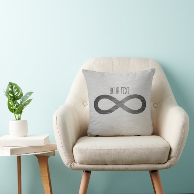 Infinity Symbol On Faux Metal Texture by STaylor Cushion (Chair)