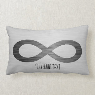 Infinity Symbol On Faux Metal Texture by STaylor Lumbar Cushion