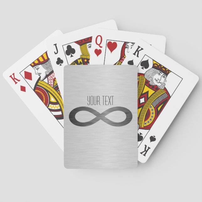 Infinity Symbol On Faux Metal Texture by STaylor Playing Cards (Back)