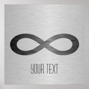 Infinity Symbol On Faux Metal Texture by STaylor Poster
