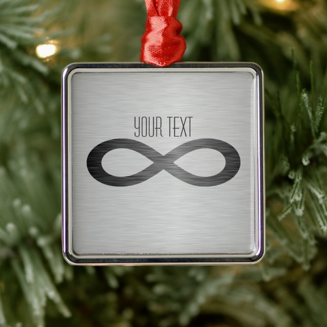 Infinity Symbol On Faux Metal Texture by STaylor Tree Decoration (Tree)