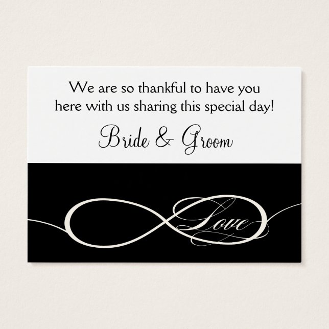 Infinity Symbol Sign Infinite Love Favour gift Tag (Back)