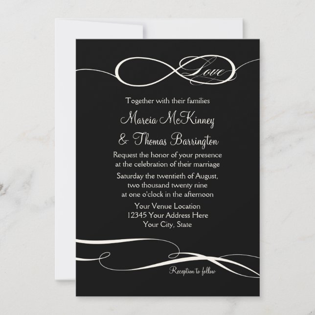 Infinity Symbol Sign Infinite Love Weddings 2 Invitation (Front)