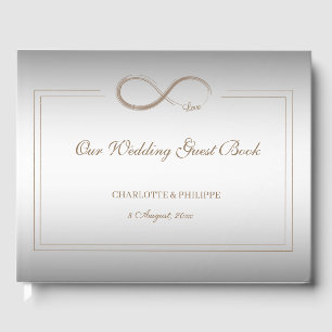 Infinity Symbol Silver Gold Elegant Guest Book