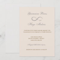 Infinity symbol taupe grey gold elegant wedding
