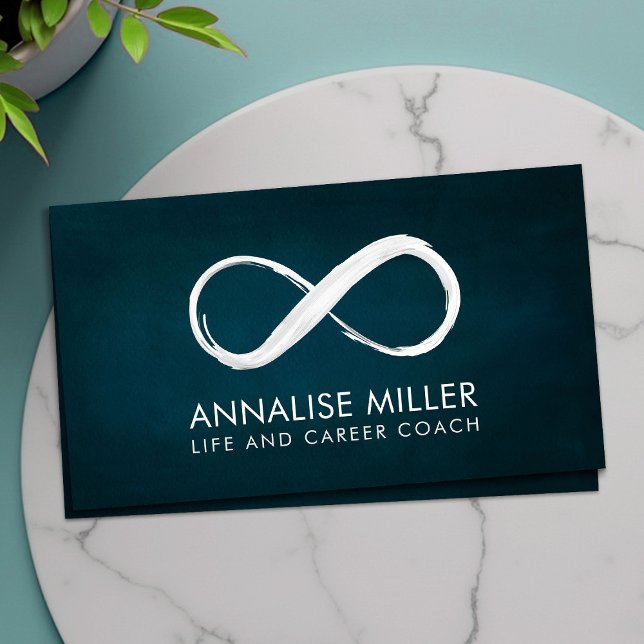 Infinity Symbol - White Paint strokes  Business Ca Card (Creator Uploaded)