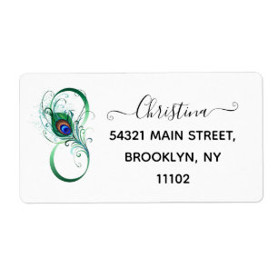 Infinity Symbol with Peacock Feather