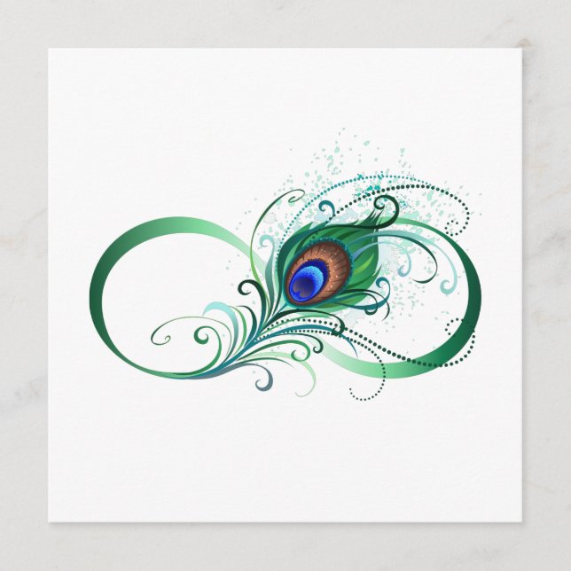 Infinity Symbol with Peacock Feather Advice Card (Front)