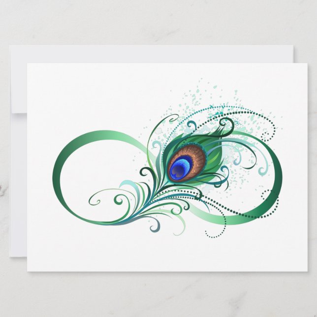 Infinity Symbol with Peacock Feather Announcement (Front)
