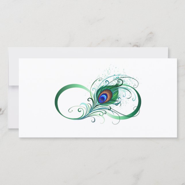 Infinity Symbol with Peacock Feather Announcement (Front)