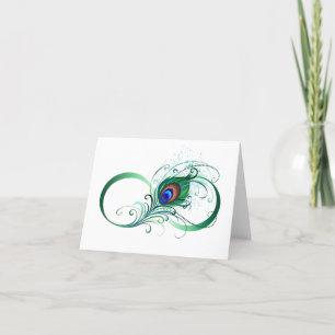 Infinity Symbol with Peacock Feather Announcement