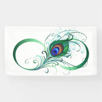 Infinity Symbol with Peacock Feather