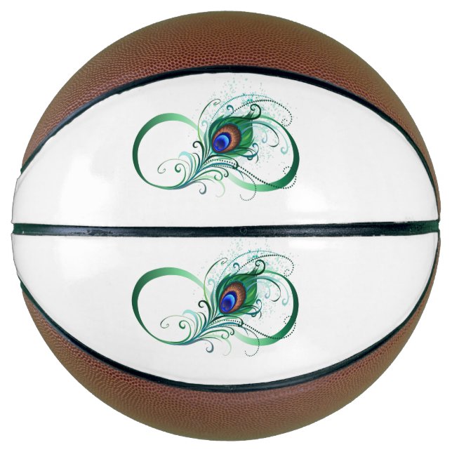 Infinity Symbol with Peacock Feather Basketball (Front)