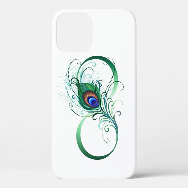 Infinity Symbol with Peacock Feather Case-Mate iPhone Case (Back)