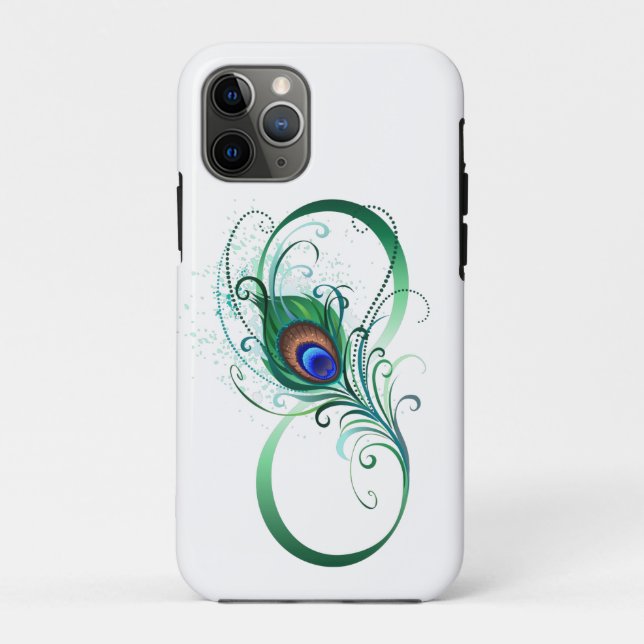 Infinity Symbol with Peacock Feather Case-Mate iPhone Case (Back)