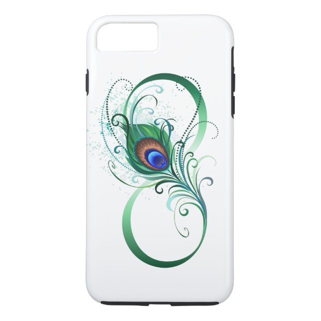 Infinity Symbol with Peacock Feather Case-Mate iPhone Case (Back)