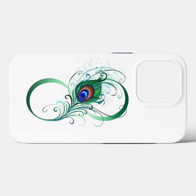 Infinity Symbol with Peacock Feather Case-Mate iPhone Case (Back (Horizontal))