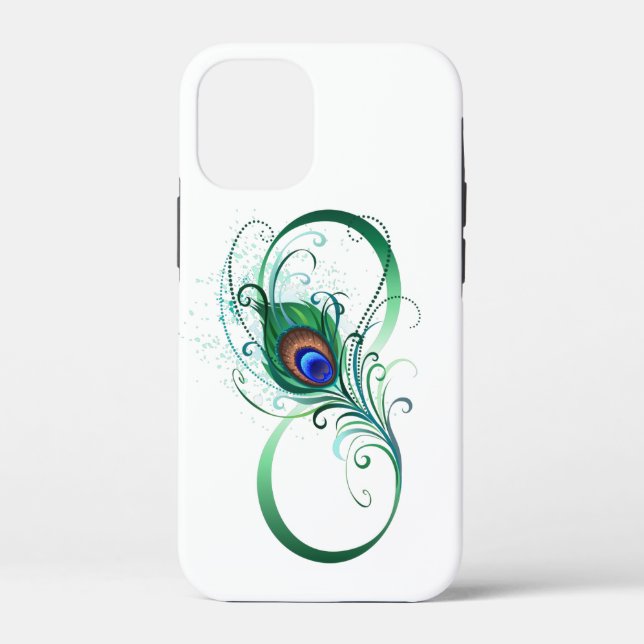 Infinity Symbol with Peacock Feather Case-Mate iPhone Case (Back)