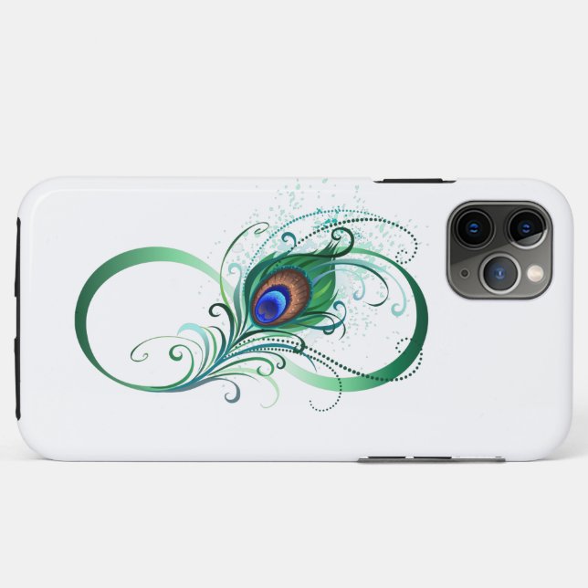 Infinity Symbol with Peacock Feather Case-Mate iPhone Case (Back (Horizontal))