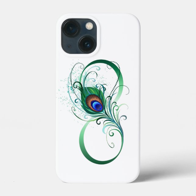 Infinity Symbol with Peacock Feather Case-Mate iPhone Case (Back)